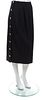 A Chanel Black Wool Straight Skirt, Size 40.