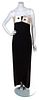 A Giorgio Armani Black Crepe Tuxedo Strapless Gown, Size 38.