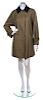 A Gucci Grey Flannel and Green Cotton Reversible Trench Coat,