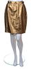 An Ungaro Gold Leather Skirt, Size 12.