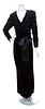 A Givenchy Black Velvet Wrap Dress,