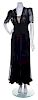 A Hattie Carnegie Black Silk Pleated Dress,