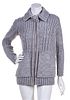 A Courreges Grey Wool Cableknit Jacket, Size 0.