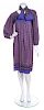 A Stanley Korshak Purple Silk Print Dress,
