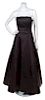 A Sam Carlin Black Strapless Gown, Size 6.