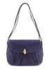 A Gucci Purple Suede Handbag, 9.5" x 7" x 2.5".