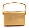 A Rodo Gold Hard Sided Evening Bag, 5.5" x 4" x 2".
