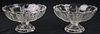 pr of 19th c pattern molded footed compotes, clear cable pattern pressed flint glass, octagonal bases, Boston & Sandwich Glas