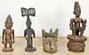 4 Yoruba African Carved Wood Artifacts