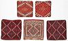 5 Old Central Asian Rug Pillows
