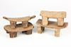 4 Old West African Village Stools