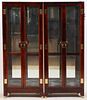 TWO CHINESE GLASS CURIO CABINETS