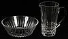 VAL ST LAMBERT CRYSTAL PITCHER AND BOWL