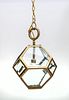 Brass and Beveled Glass Pendant Fixture