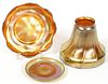 GOLD FAVRILE STYLE GLASS SHADE & PLATES