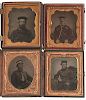 Four Tintypes of Civil War Sailors, Including Monitor at the Fort Union Case 