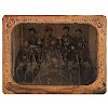 Half Plate Tintype of Nine Civil War Soldiers 