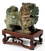 CHINESE CARVED JADE FU LION