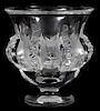 LALIQUE 'DAMPIERRE' CLEAR & FROSTED GLASS VASE