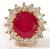 9.4CT NATURAL RUBY AND DIAMOND RING