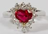 1.36CT NATURAL RUBY AND DIAMOND RING