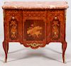 FRENCH FRUITWOOD AND MARBLE COMMODE C. 1900