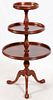 THREE TIERED ROUND MAHOGANY CHIPPENDALE TABLE
