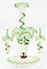 HAND BLOWN GREEN TO CLEAR GLASS EPERGNE C. 1870