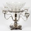 SHEFFIELD PLATE AND CRYSTAL EPERGNE CIRCA 1880