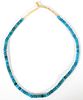 AMERICAN INDIAN BLUE GLASS BEAD NECKLACE