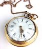 ca. 1758 London 22kyellow gold pair case key wind pocket watch by John Flagondale signed "D. A." Original hands, roman numerals and arabic minutes. Be