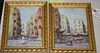Giusppe Rispoli (Italian 1888-) Pair of Italian street scenes o/c 10 x 7" signed lower right