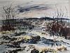 Arthur Kelly David Healy (VT 1902-1978) The Marsh and the Mountain wc 21 x 28" signed upper right