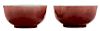 Pair Kangxi Langyao Porcelain Bowls 铁红釉康熙郎窑大碗一对，8.06*16英寸，18世纪早期，中国