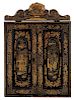 Chinese Export Black Lacquer Two-Door 外销金漆开光人物山水双门立柜，19世纪早期，中国