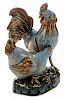 Chinese Cloisonn?Figural Group of 黄铜景泰蓝公母鸡造像，9英寸，19世纪，中国