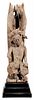 Carved Wooden Monkey Deity Figure on 木雕人物造像，29英寸，或19世纪，印尼