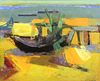 SARTHOU, Maurice. Oil on Canvas. Boats on the