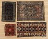 Four Oriental mats, early 20th c., largest - 3'4'' x 2'6''.