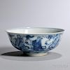 Small Blue and White Bowl 八仙过海青花小碗，高1.75英寸，直径4.25英寸,19/20世纪,中国