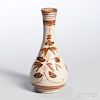 Cizhou Ware Bottle Vase 磁州花草酱釉陶花瓶,高6.375英寸,中国