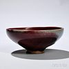 Flambe-glazed Bowl 钧窑铁红釉碗,高3英寸,直径7.25英寸,中国
