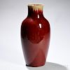 Tall Flambe Vase 铁红釉象腿瓶,高17英寸,中国