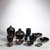Twelve Black-glazed Stoneware Items 12件黑釉陶器,直径4-7.875英寸,19/20世纪,中国