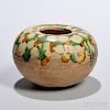 Sancai-glazed Coupe 三彩瓷罐,高2.75英寸,中国唐代