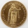 1908 Hungary Restrike 100 Korona Gold Coin