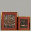 Five Thangkas 5幅唐卡，高8.25-15英寸，宽6.375-11英寸，18-20世纪，中国西藏