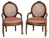 Pair Louis XVI Style Carved and Caned