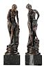 Pair Continental Painted Bronze and