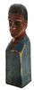 Folk Art Carved and Painted Bust of an
